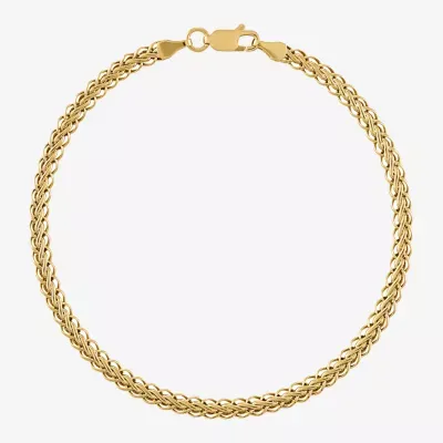 14K Gold Hollow Wheat Chain Bracelet