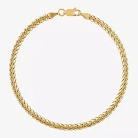 14K Gold Hollow Wheat Chain Bracelet