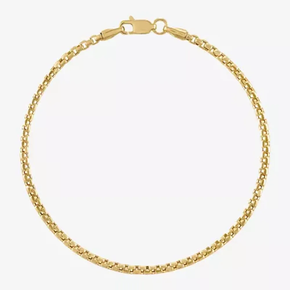 14K Gold Solid Box Chain Bracelet