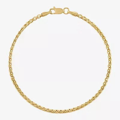 14K Gold Solid Box Chain Bracelet