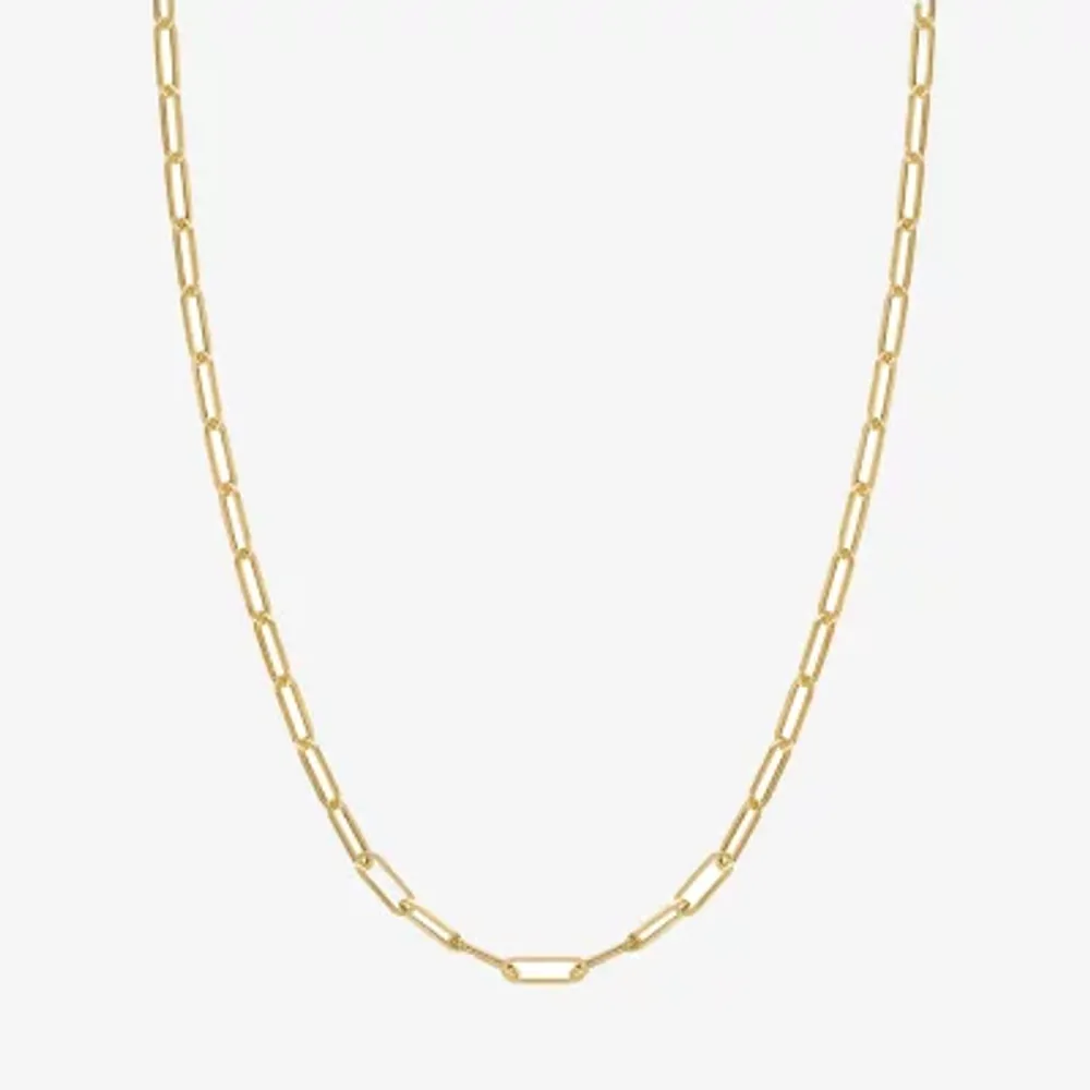 Unisex Adult 20 - 24 Inch 14K Gold Link Necklace Paperclip