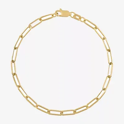 14K Gold Semisolid Paperclip Chain Bracelet
