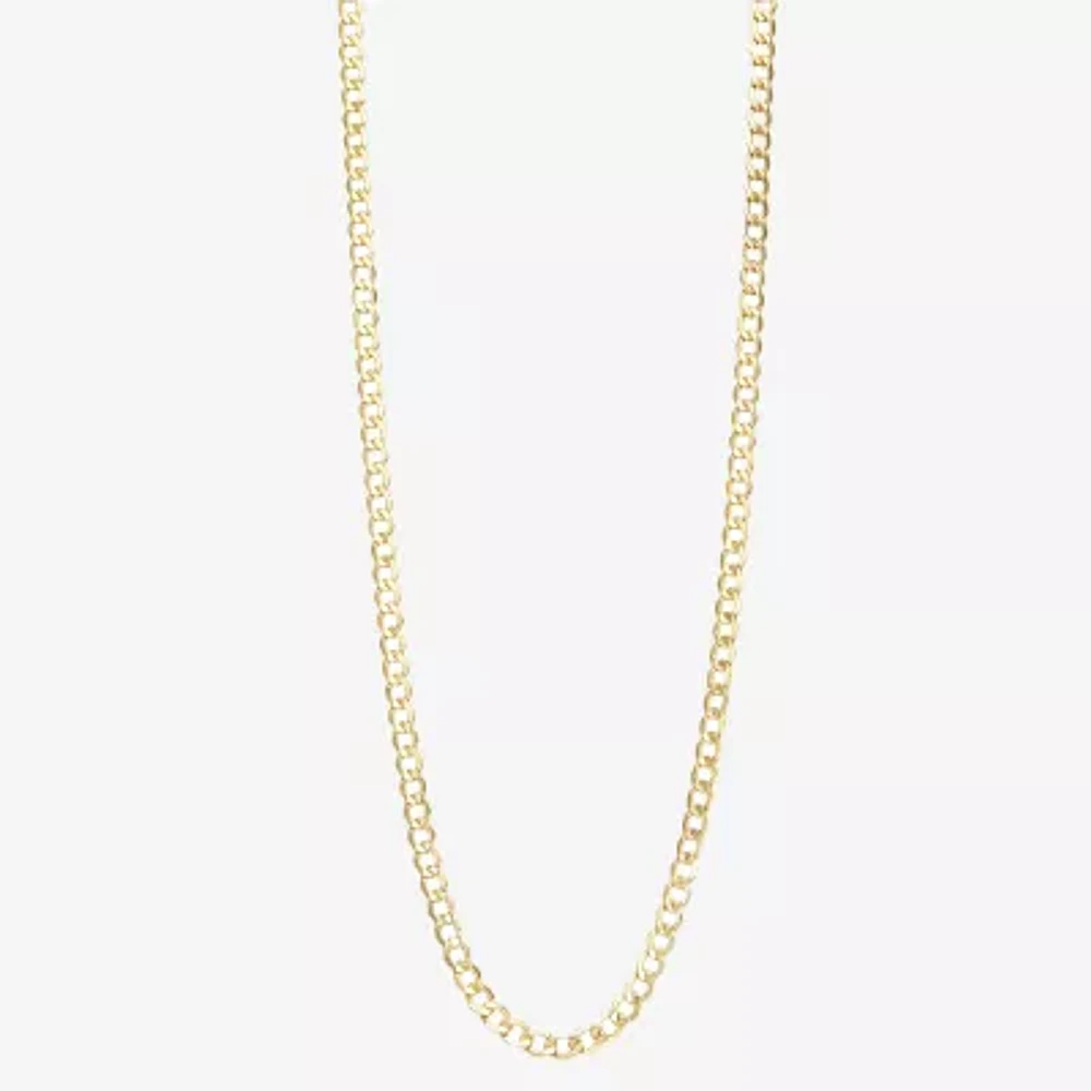 10K Gold -24 Inch Hollow Curb Chain Necklace