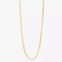 10K Gold -24 Inch Hollow Curb Chain Necklace