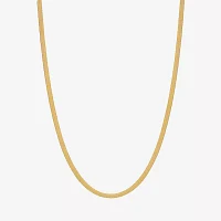 10K Gold 24 Inch Solid Herringbone Chain Necklace
