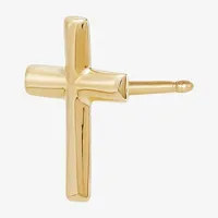 Gold Opulence 14K Gold 8.6mm Cross Single Earring