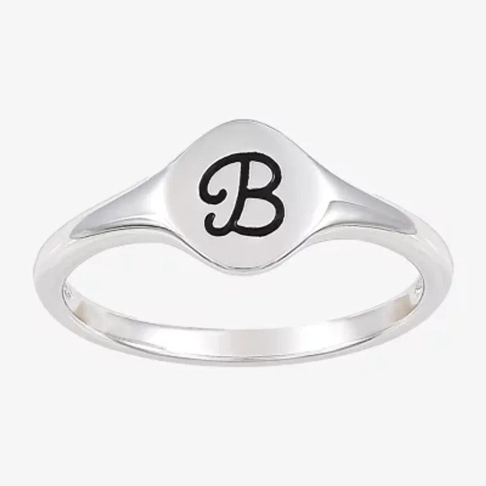 Womens Sterling Silver Signet Ring