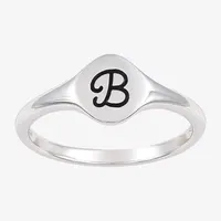 Womens Sterling Silver Signet Ring