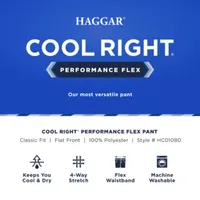 Haggar® Mens Cool Right® Performance Classic Fit Flat Front Pant