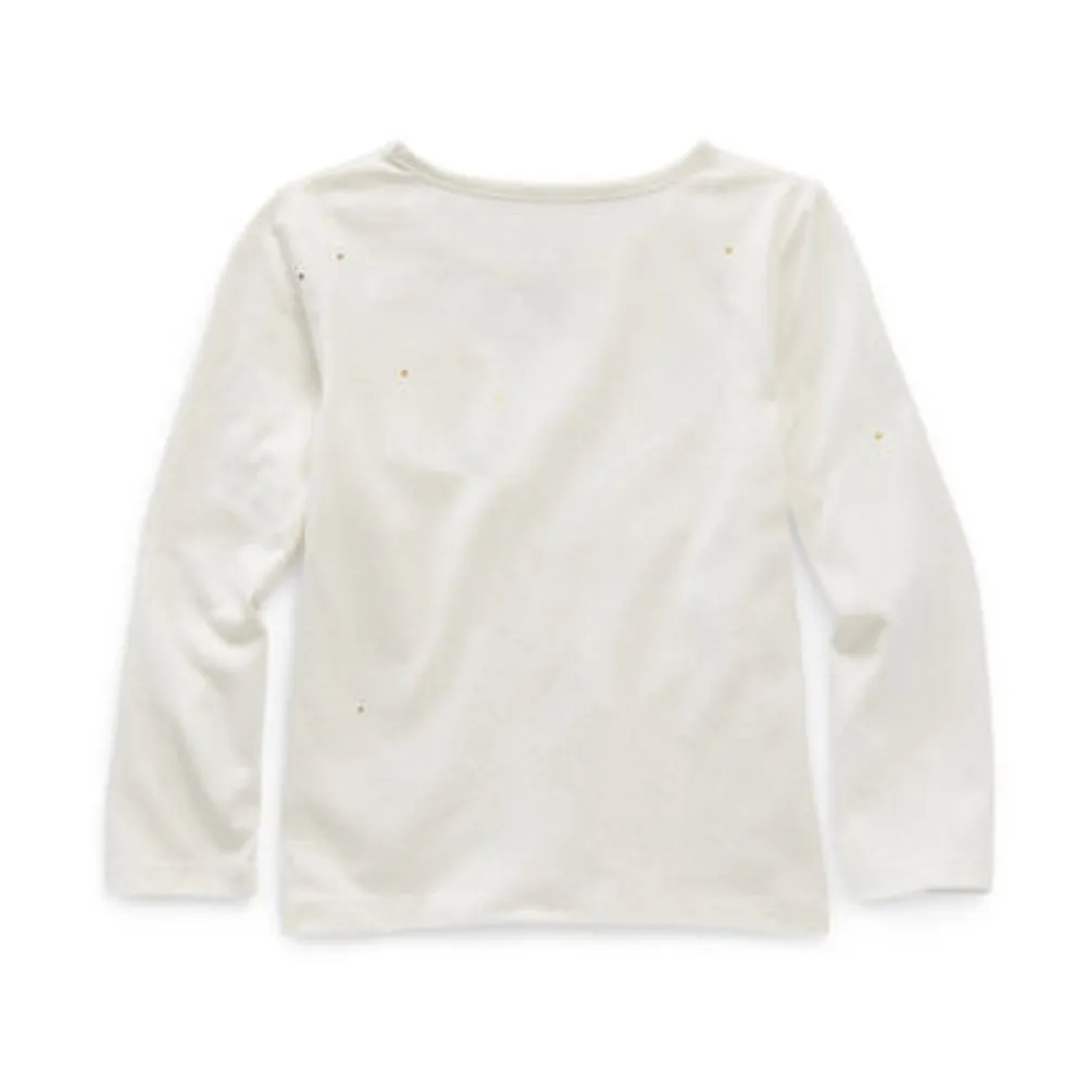 Okie Dokie Toddler Girls Round Neck Long Sleeve T-Shirt