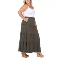 White Mark Womens Mid Rise Maxi Skirt