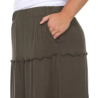 White Mark Womens Mid Rise Maxi Skirt