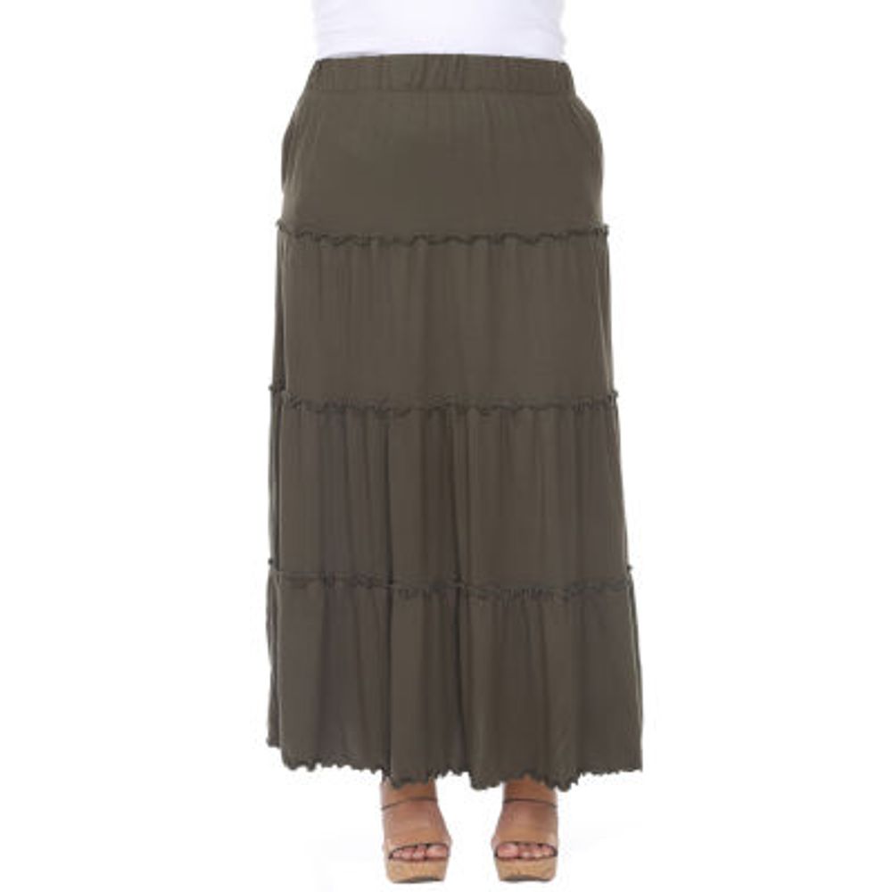 White Mark Womens Mid Rise Maxi Skirt