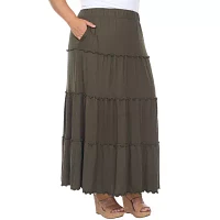 White Mark Womens Mid Rise Maxi Skirt