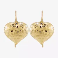 10K Gold Heart Drop Earrings