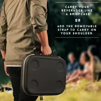 Hammer + Axe Insulated Slim Beverage Briefcase, Waterproof Exterior With Removable Carrying Strap