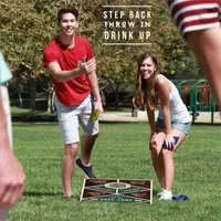 Hammer + Axe Vintage Tipsy Toss Drinking Game, Premium Wood Cornhole With 8 Bean Bags and Carrying Handles