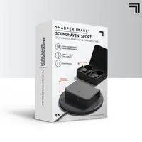 Sharper Image Soundhaven Sport True Wireless Earbuds with Qi Charging Case