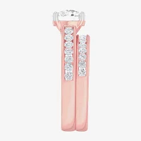 (G-H / Si1-Si2) Womens 3 CT. T.W. Lab Grown White Diamond 14K Gold Round Side Stone Bridal Set
