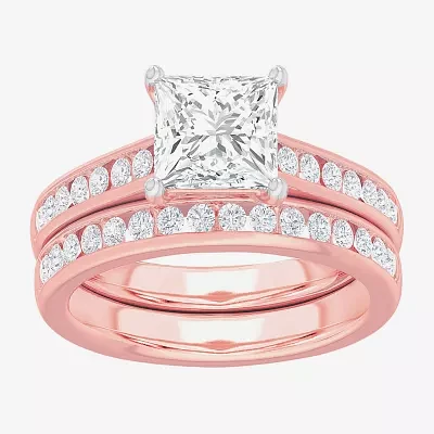G-H / Si1-Si2) Womens 3 CT. T.W. Lab Grown White Diamond 14K Gold Side Stone Bridal Set