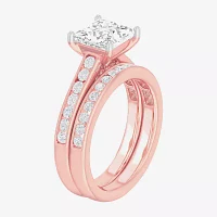 G-H / Si1-Si2) Womens 3 CT. T.W. Lab Grown White Diamond 14K Gold Side Stone Bridal Set