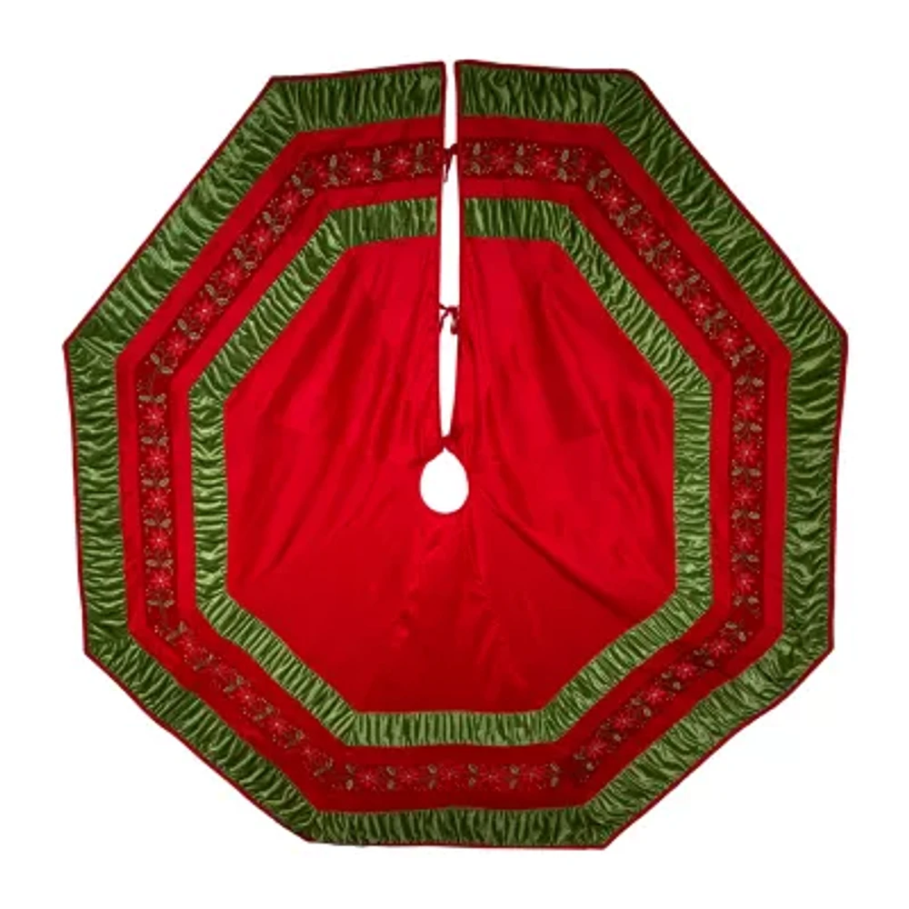 Kurt Adler 72in Red And Green Border Indoor Tree Skirt