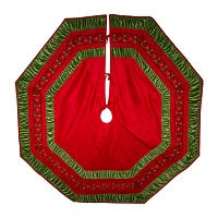 Kurt Adler 72in Red And Green Border Indoor Tree Skirt