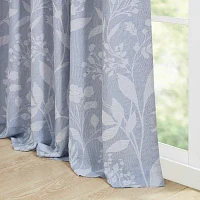 Croscill Winslow Floral Rod Pocket Back Tab Light-Filtering Single Curtain Panels