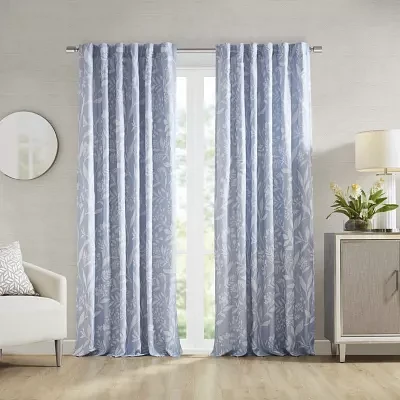 Croscill Winslow Floral Rod Pocket Back Tab Light-Filtering Single Curtain Panels