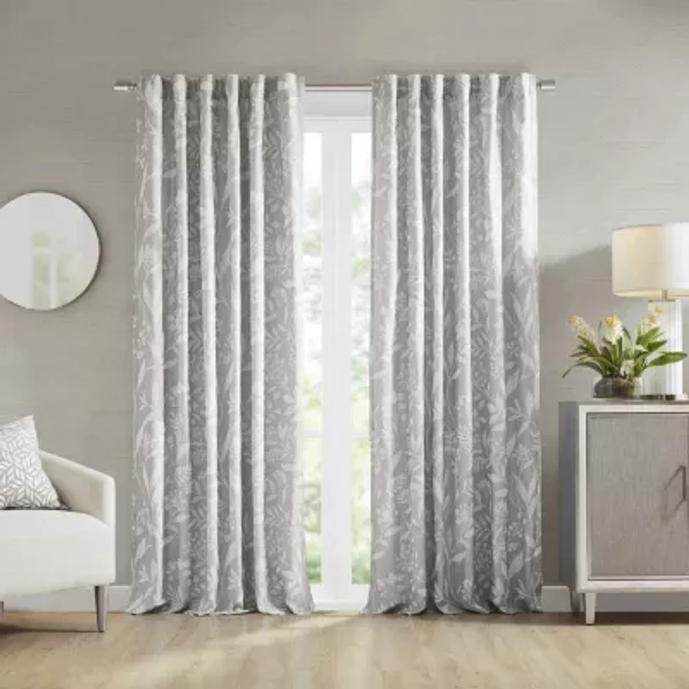 Croscill Winslow Floral Rod Pocket Back Tab Light-Filtering Single Curtain Panels