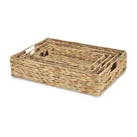 Water Hyacinth Rectangle Trays Set Of 4