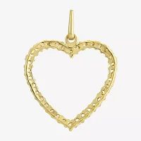 Cubic Zirconia 10K Yellow Heart Pendant