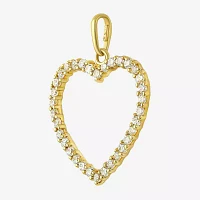 Cubic Zirconia 10K Yellow Heart Pendant