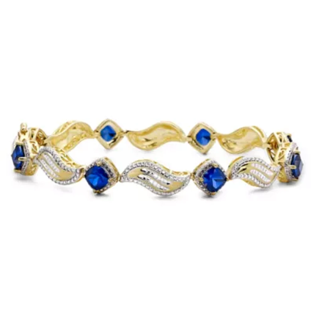 Lab-Created Sapphire & Diamond-Accent Bracelet