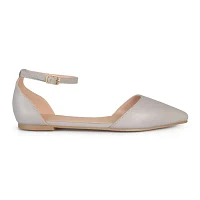 Journee Collection Womens Reba Ankle-Strap Ballet Flats