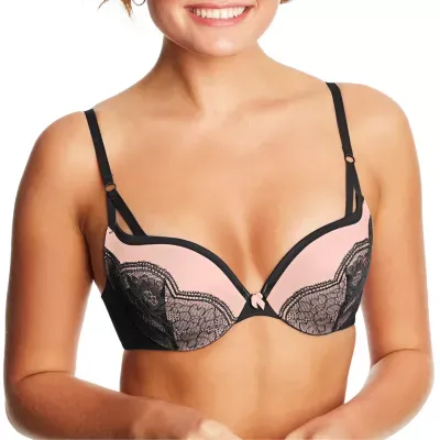 Maidenform Love The Lift Lace Cup Demi Plunge Underwire Push Up Bra Dm9900