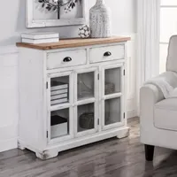 Shabby Chic 3 Door and 2 Drawer Accent Cabinet