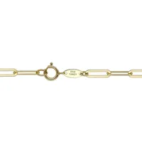 Womens 20 - 24 Inch 14K Gold Link Necklace Paperclip