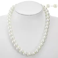 Monet Jewelry Timeless Collar Necklace And Stud Earring Womens Simulated Pearl 2-pc. Jewelry Set