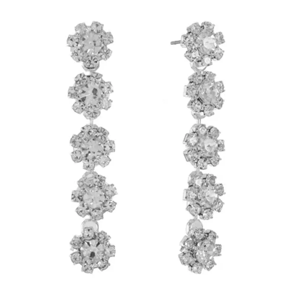 Monet Jewelry Flower Linear Drop Earrings