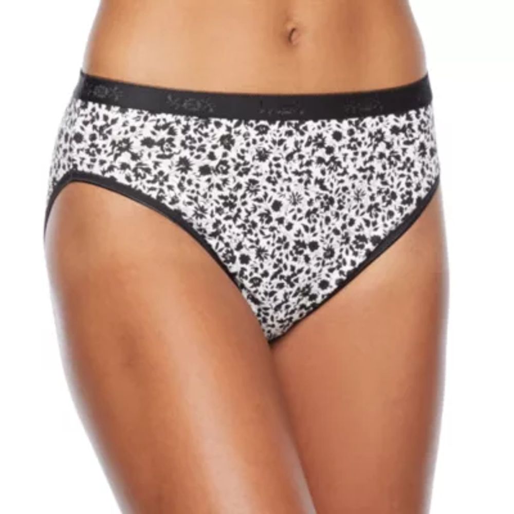 Wacoal Understated Cotton High Cut Feather Print Ultra-Thin Waist Panty