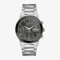 Bulova Modern Millennia Mens Chronograph Silver Tone Stainless Steel Bracelet Watch 96c149