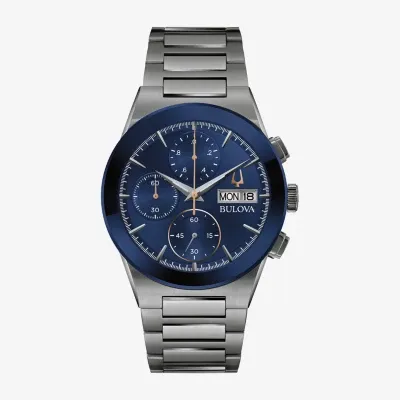 Bulova Modern Millennia Mens Chronograph Gray Stainless Steel Bracelet Watch 98c143