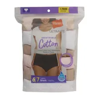 Hanes Ultimate™ Cool Comfort™ Cotton Ultra Soft 7 Pack Average + Full Figure Cooling Brief Panty 40h7cc