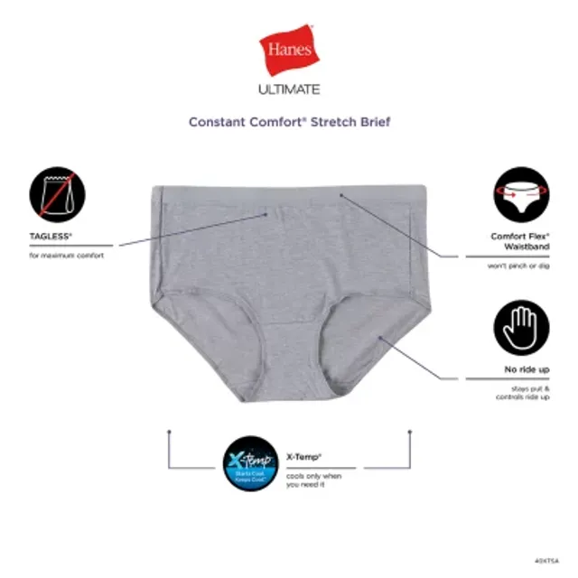 Hanes Brief 6-Pack Ultimate Breathable 100% Cotton No ride up Preshrunk  Seamless