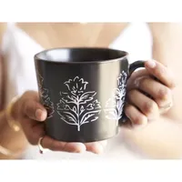 Distant Lands Black/White Stoneware Coffee Mug