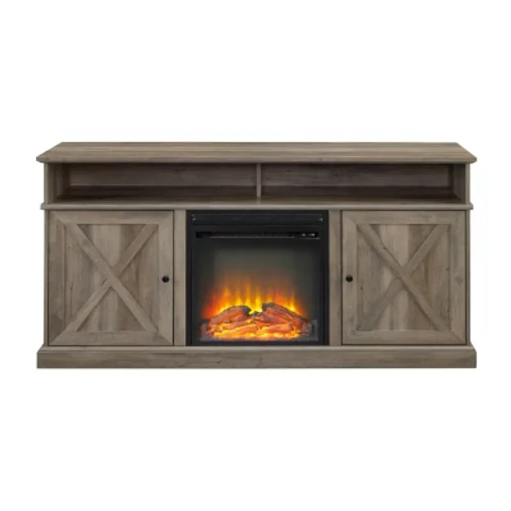 Barndoor Fireplace Tv Stand