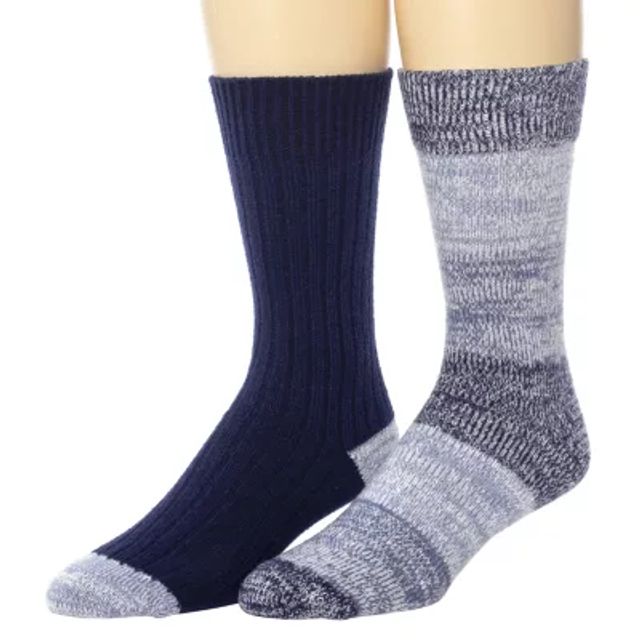 Mens Stag Head Cozy Crew Sock 2PK - Cuddl Duds