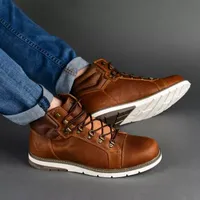 Territory Mens Atlas Block Heel Lace-Up Boots