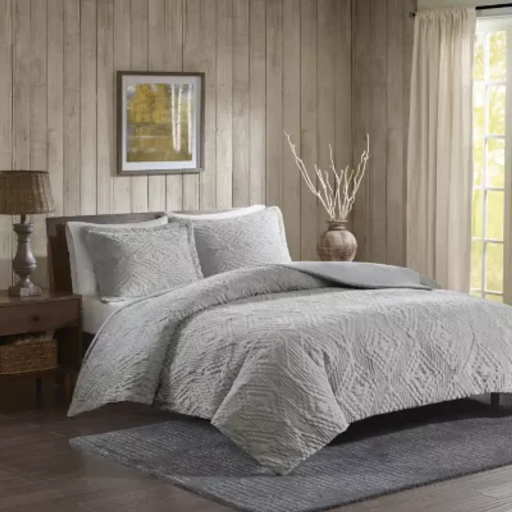 Woolrich Teton Plush 3-pc. Embroidered Coverlet Set